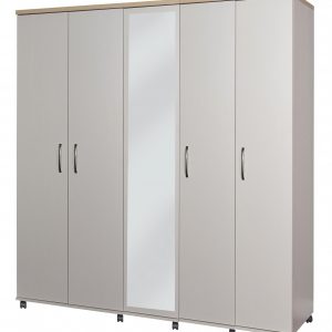 Siena 5 Door Mirrored Wardrobe