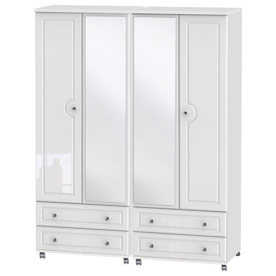 Liberty 4 Door 4 Drawer Mirrored Wardrobe